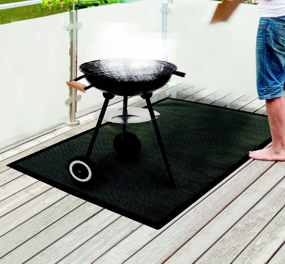 Tapis de barbecue en textilène L.100 x l.120 cm - Image 1