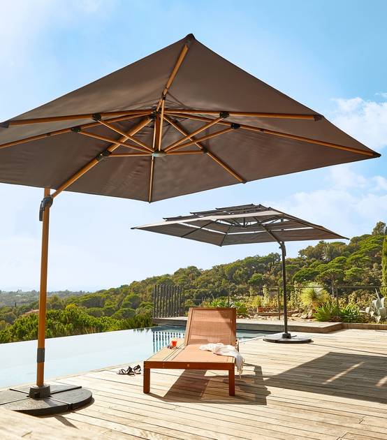 Parasol déporté Rome Grand vent Anthracite - Toile L.3 X l.3 m - Image 2