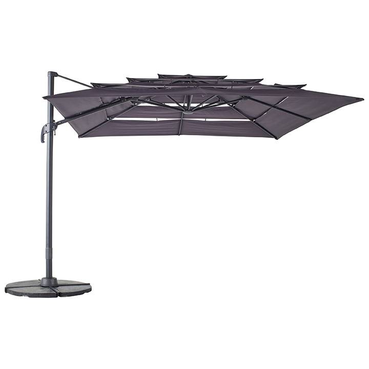 Parasol déporté Rome Grand vent Anthracite - Toile L.3 X l.3 m - Imagen 1