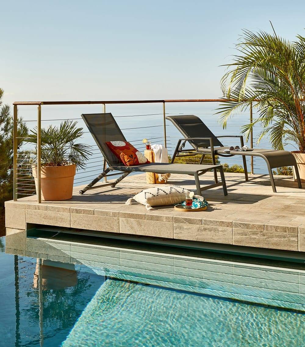 Bain de soleil alu textilène anthracite Sommet ECLOZ - Image 6