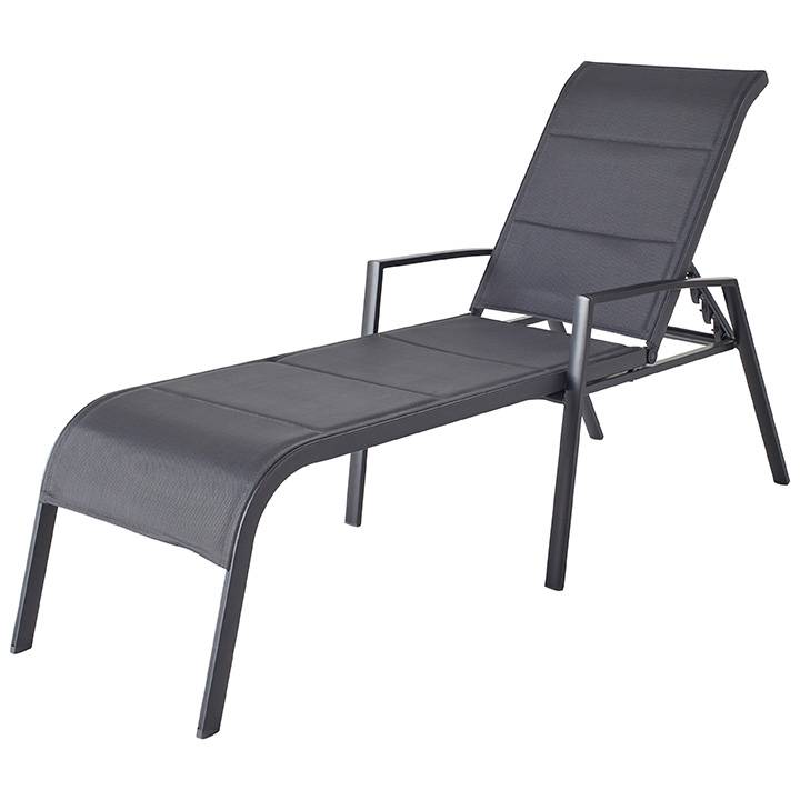 Bain de soleil alu textilène anthracite Sommet ECLOZ - Image 1
