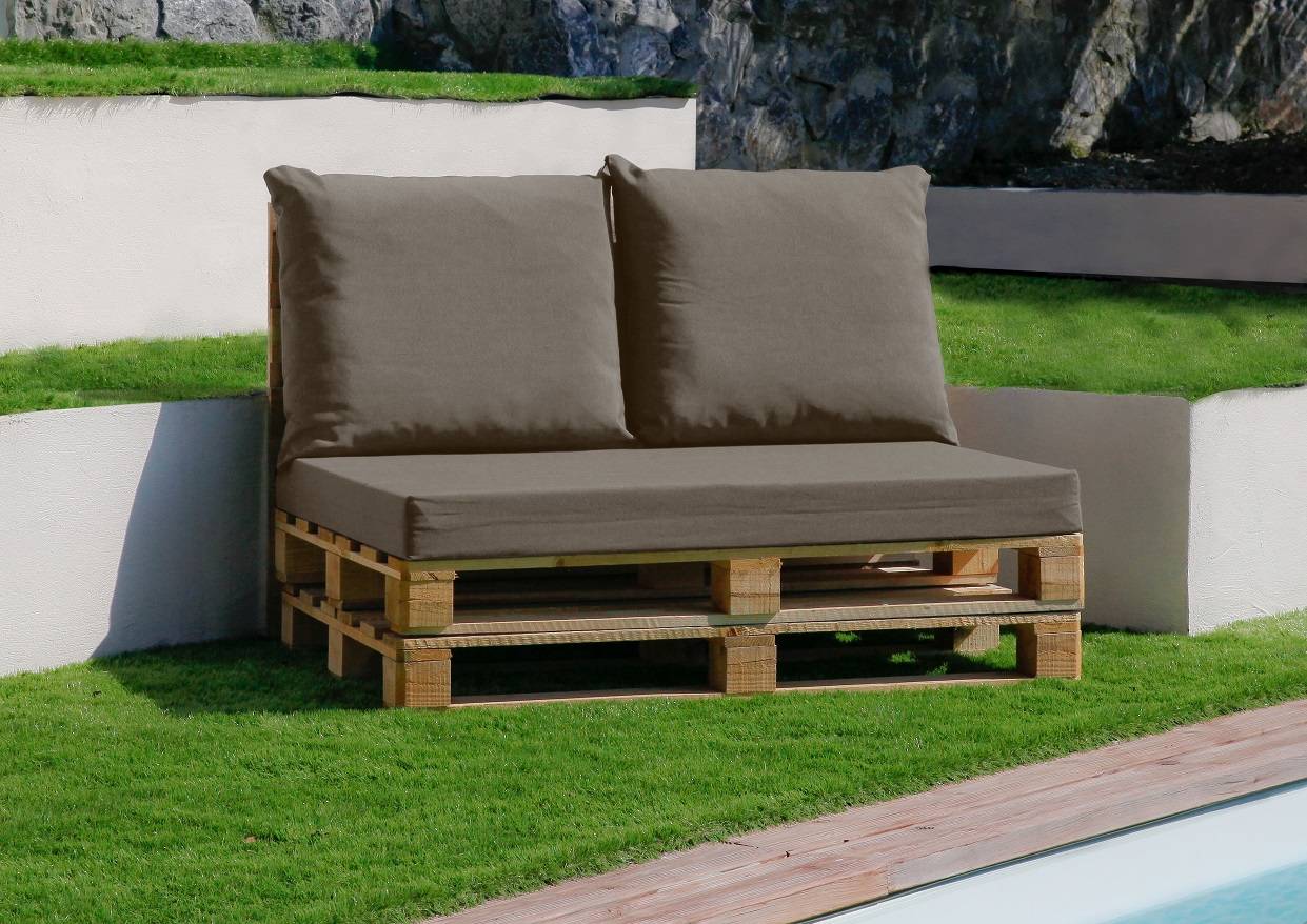 Ecloz - Lot de 3 coussins pour mobilier palette Galet de L.120 x l.80 cm