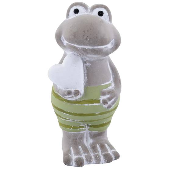 Grenouille cœur en ciment L.8 x l.7,5 x H.16 cm - Image 1