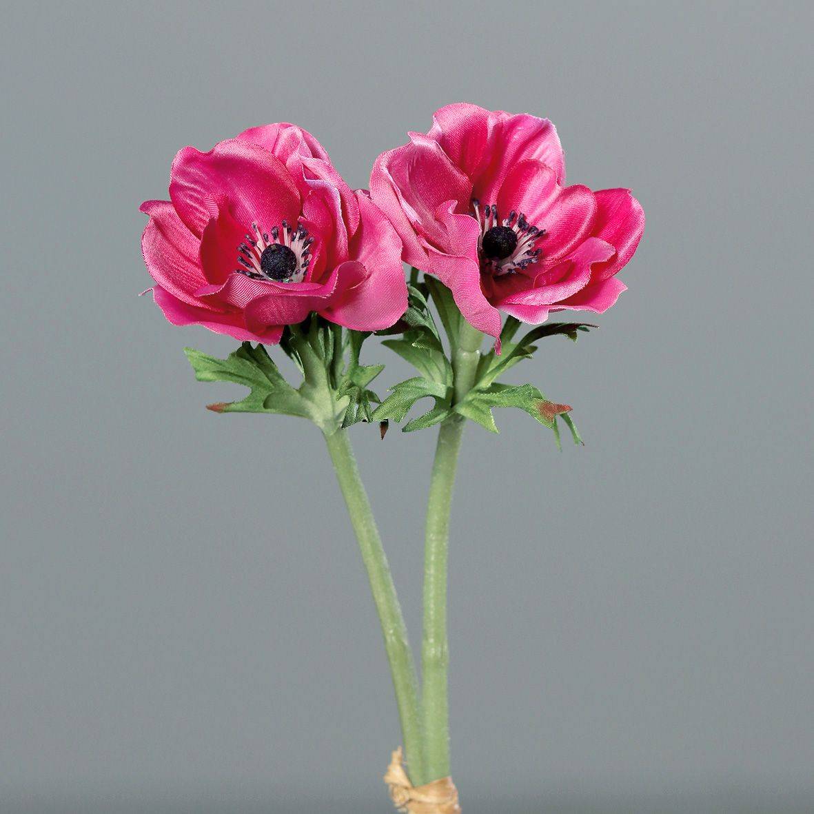 DPI - DPI - Pick anémones artificielles 2 fleurs rose H.28 cm