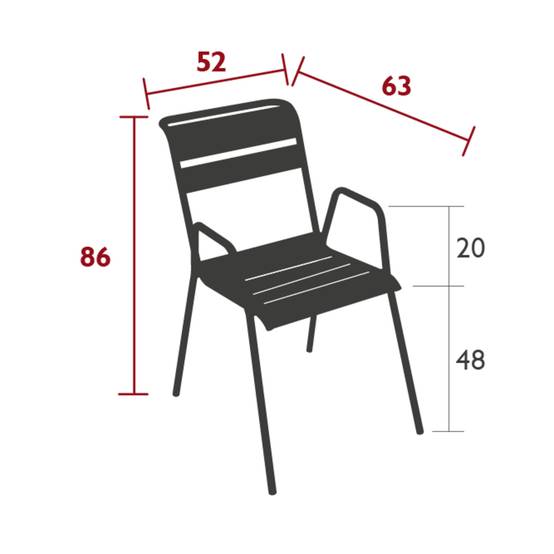 Fermob - Fauteuil de jardin acier gris argile bridge Monceau Fermob - Image 5