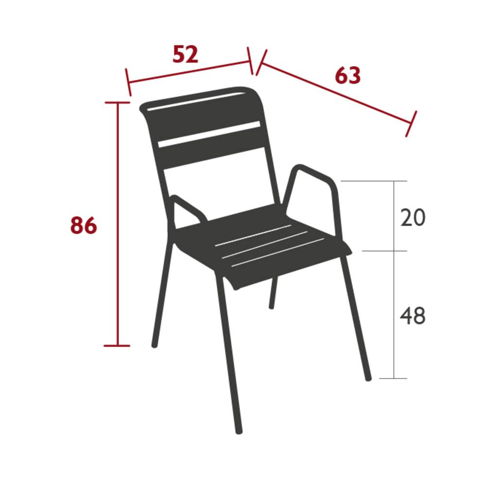 Fermob - Fauteuil de jardin acier gris argile bridge Monceau Fermob - Image 5