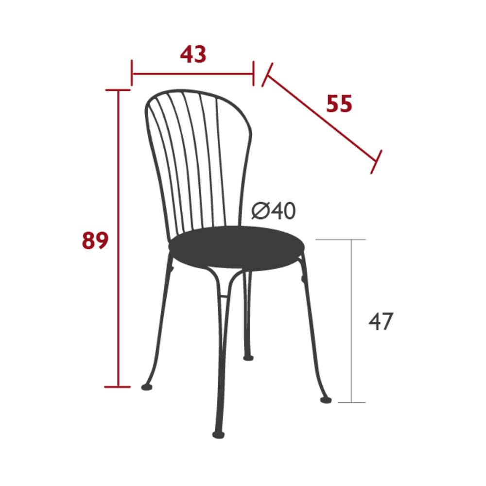 Fermob - Chaise de jardin acier carbone rouge Opera Fermob - Image 2