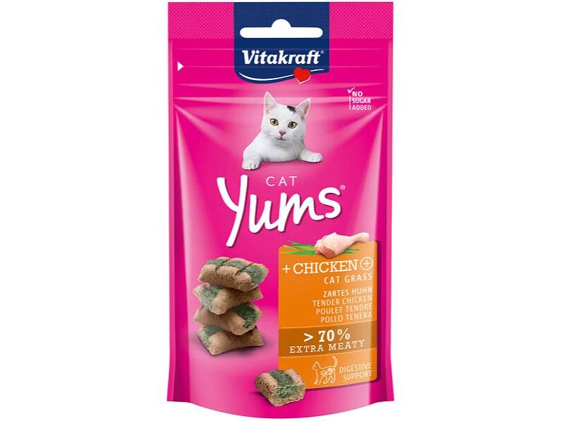 Vitakraft - Bouchées Cat yum's saveur poulet et herbe à chat 40 g - VITAKRAFT - Image 1