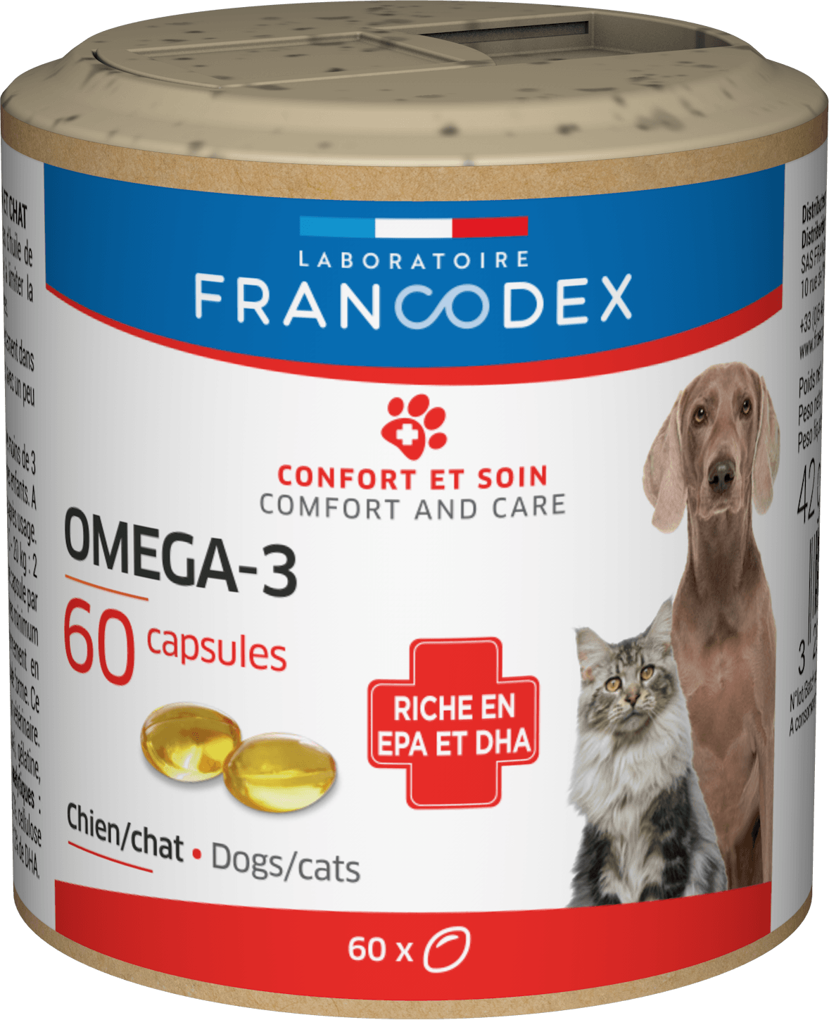 Francodex - CÁPSULAS OMEGA 3 PERRO & GATO x60
