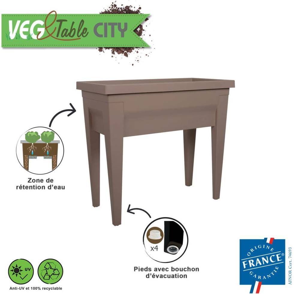 Potager sur Pieds Plastique Marron – EDA PLASTIQUES - Imagen 3