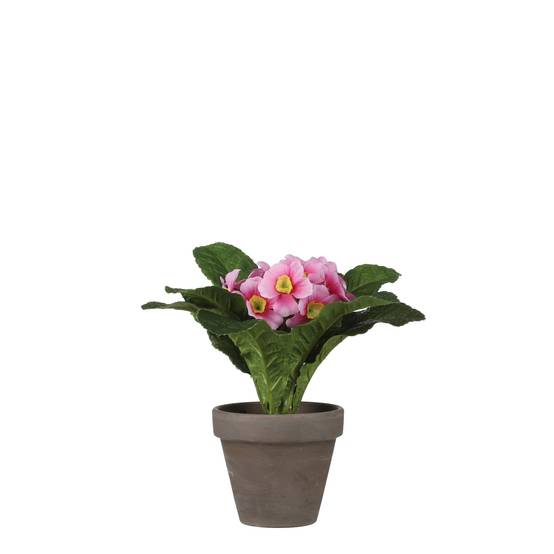 Mica Decorations - Primula artificielle rose en pot Ø.20 x H.19 cm