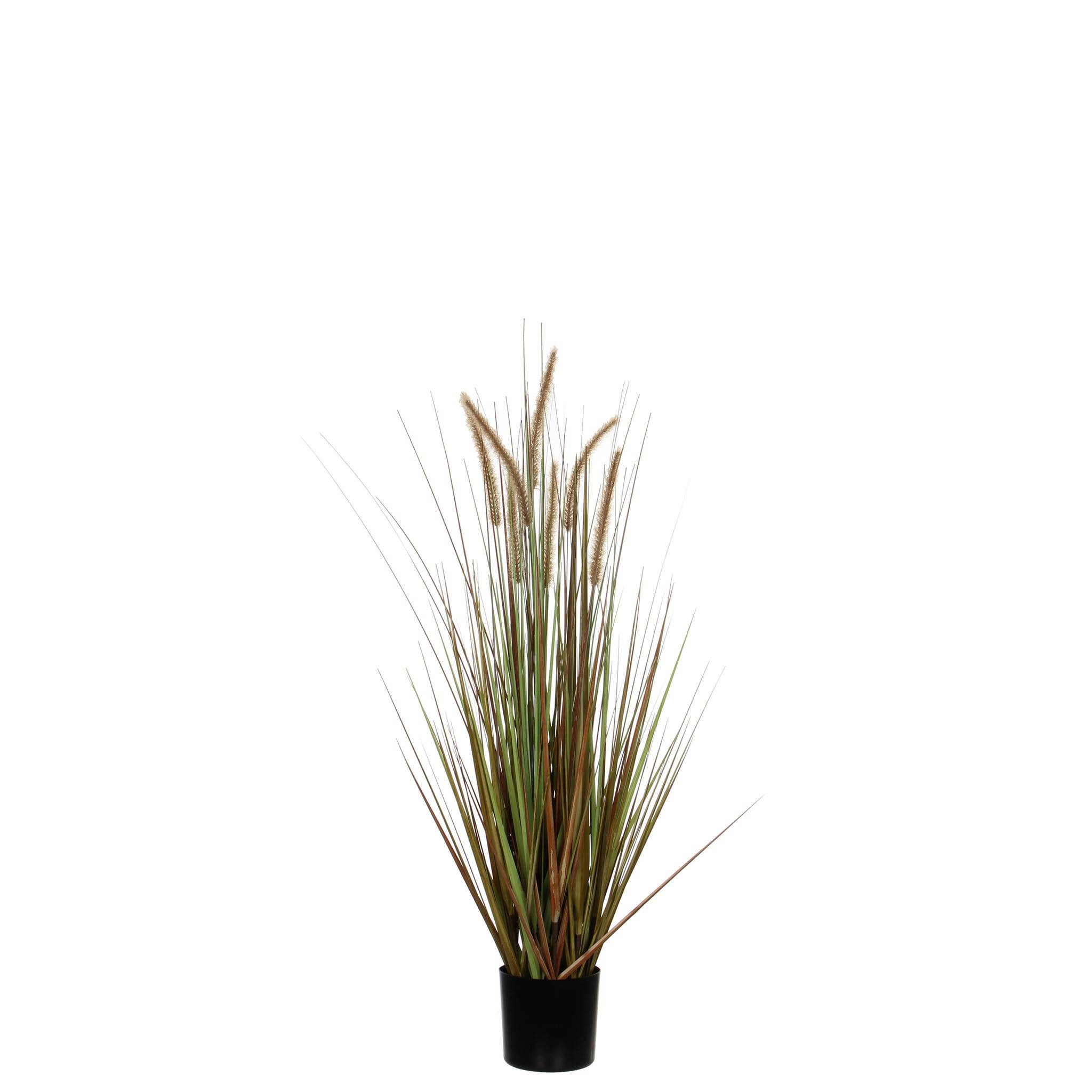 Mica Decorations - Herbe panaché artificielle en pot Ø.45 x H.120 cm