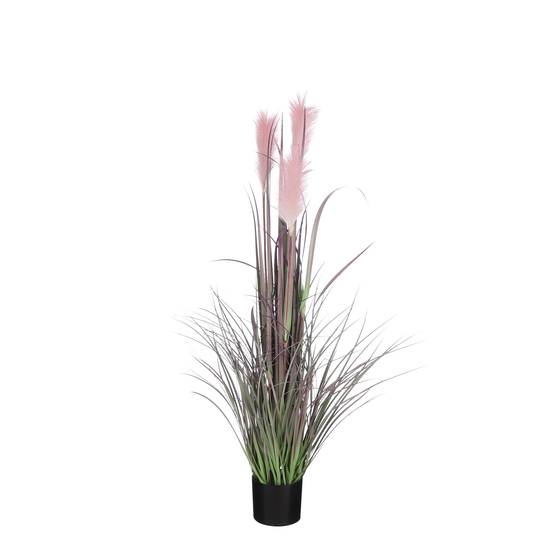 Mica Decorations - Mica Decorations - Herbe artificielle rose en pot Ø.45 x H.120 cm