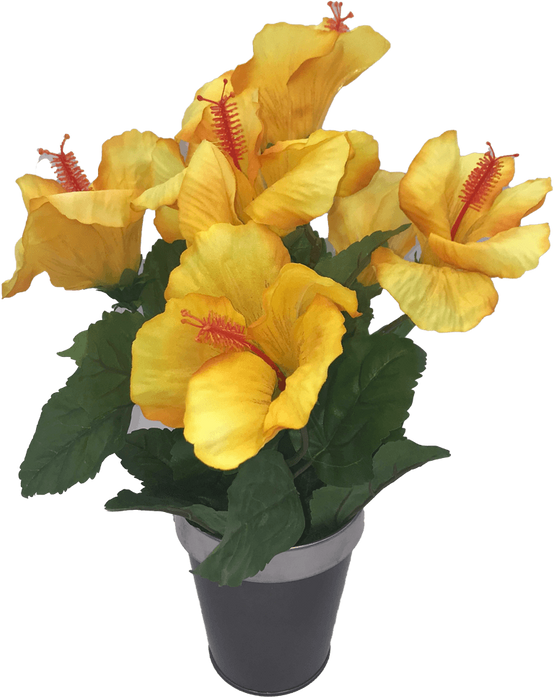 Hibiscus Orange Pot Zinc Ø.25 x H.34 cm - Image 2