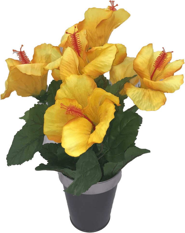 Hibiscus Orange Pot Zinc Ø.25 x H.34 cm - Image 1