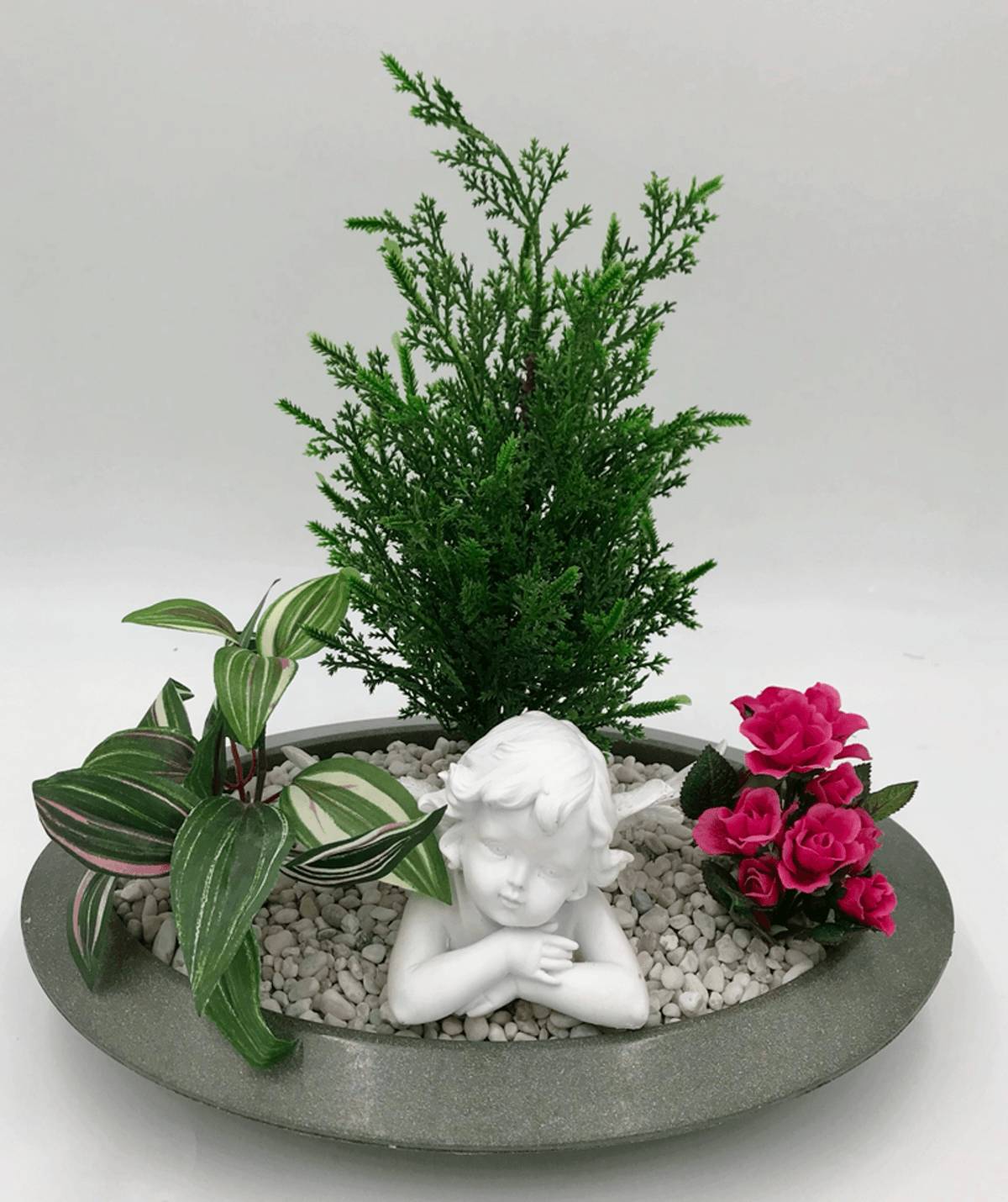 Plateau de plantes artificielles L.35 x l.24 x H.34 cm - Image 1