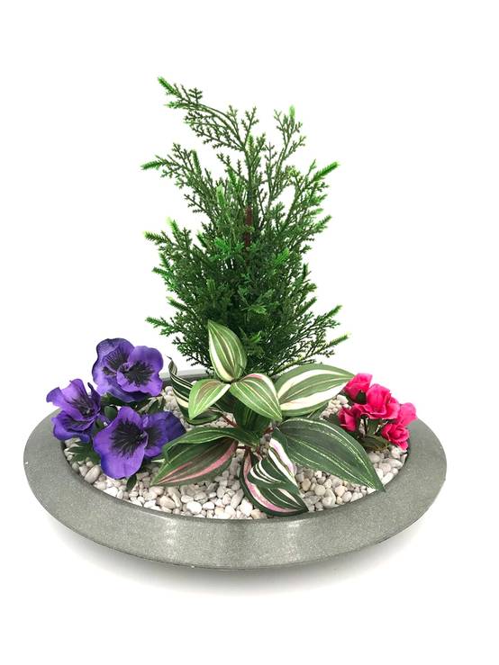 Plateau de plantes artificielles L.35 x l.24 x H.34 cm - Image 2