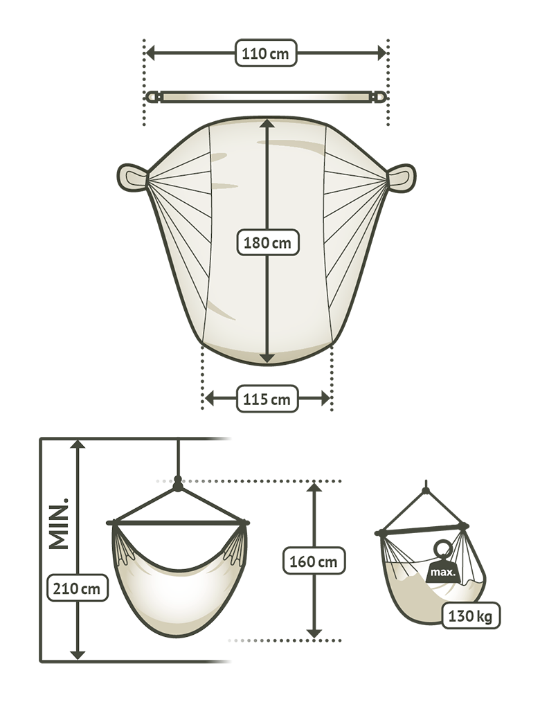 La Siesta - La Siesta - Silla hamaca Habana Agave Comfort en algodón orgánico - Imagen 5