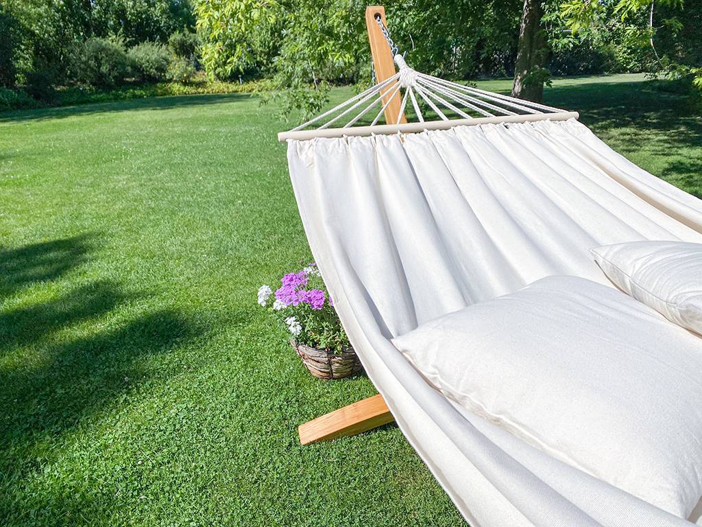 La Siesta - Hamac à barres simple Chillounge® Beach avec support en mélèze  - Imagen 3
