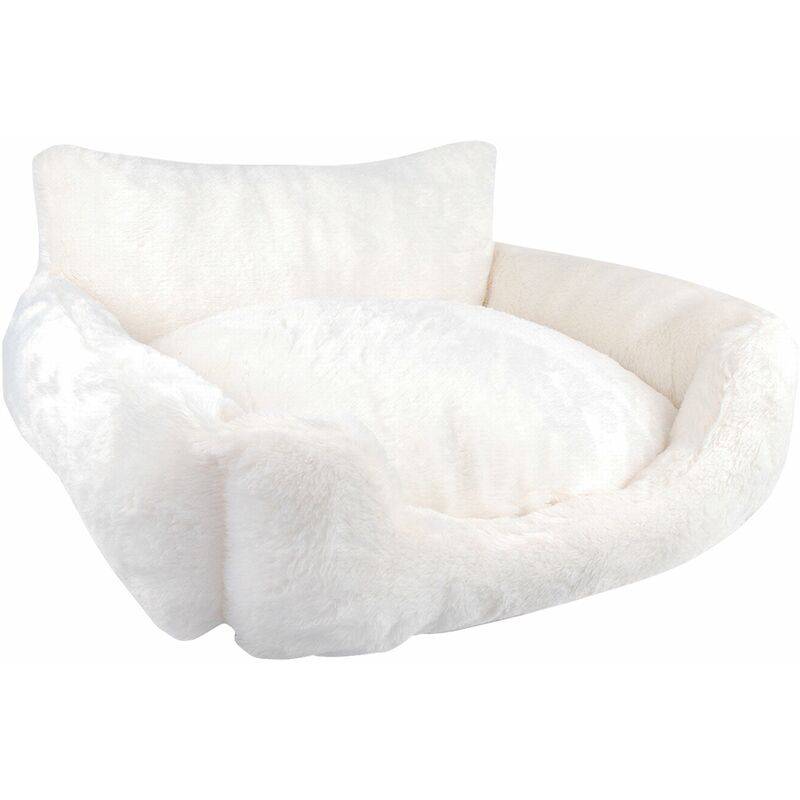 Canapé pour petit chien fourrure synthétique blanc 50x40x25 - CATS FASH - Imagen 2