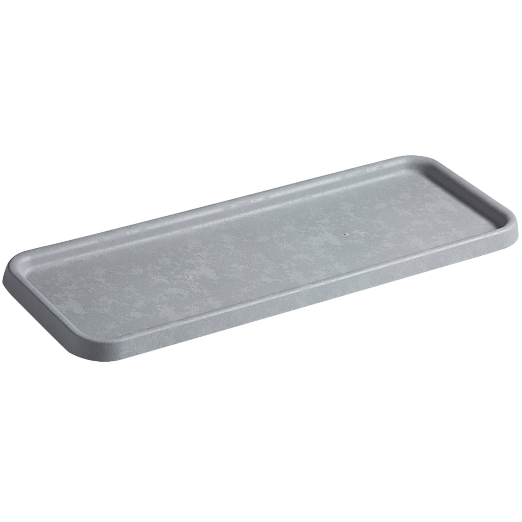 Poetic Bouillard - Soucoupe pour jardinière Elément béton L.24 x l.60,5 x H.2,4 cm