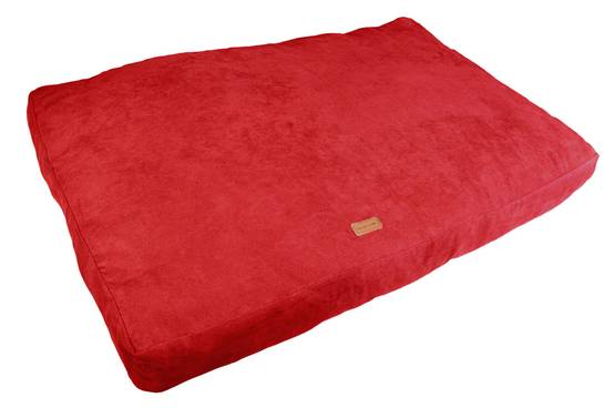 Wouapy - Matelas Suédine Déhoussable Rouge pour Chien l.100 x P.65 x H.8cm