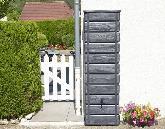 Belli - Récupérateur d'eau de pluie 300L mural collecteur inclus imitation bois - BELLI - Image 1