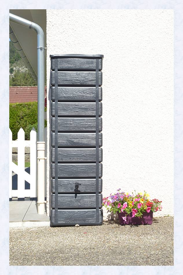 Belli - Récupérateur d'eau de pluie 300L mural collecteur inclus imitation bois - BELLI - Image 2