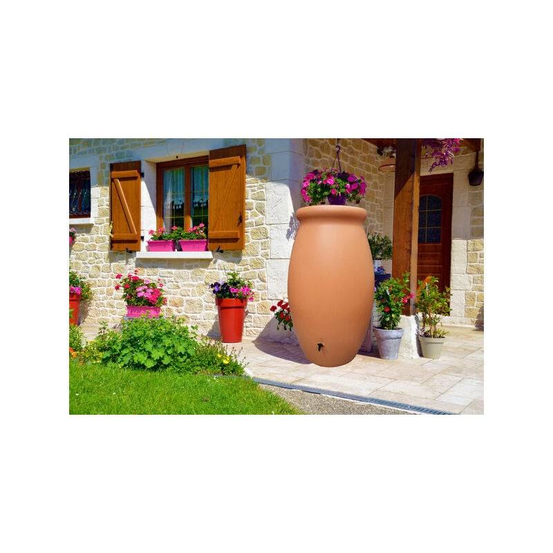 Belli - Récupérateur d'eau de pluie 1000L jarre Toscan coloris terre cuite - BELLI - Image 4