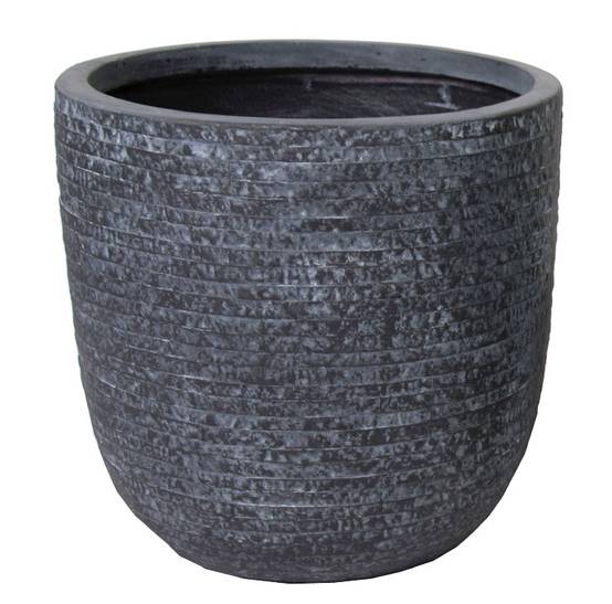 Pot rond egg Utah graphite Ø.25 x H.25 cm