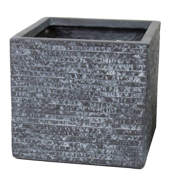 Pot carré Utah graphite Ø.20 x H.22 cm
