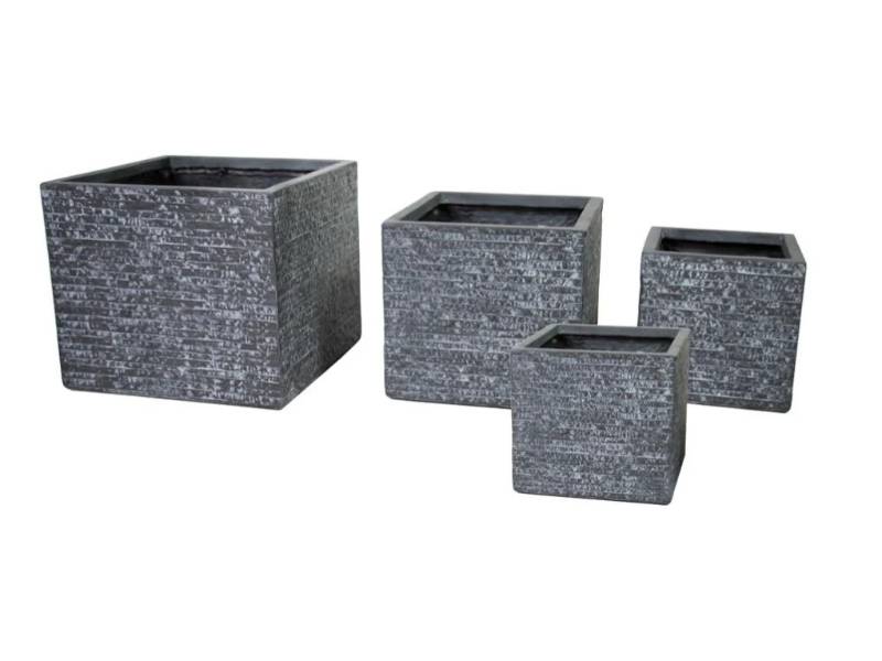 Pot Carré Fibre De Terre Graphite - DESIGN - Image 2