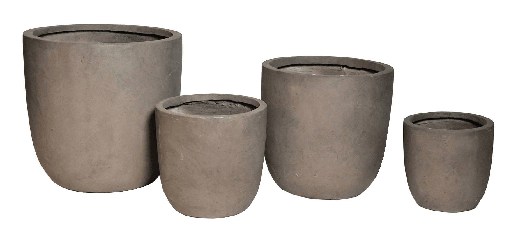 Pot à fleurs fibre de terre  rond diam 39 ht 38 gris foncé