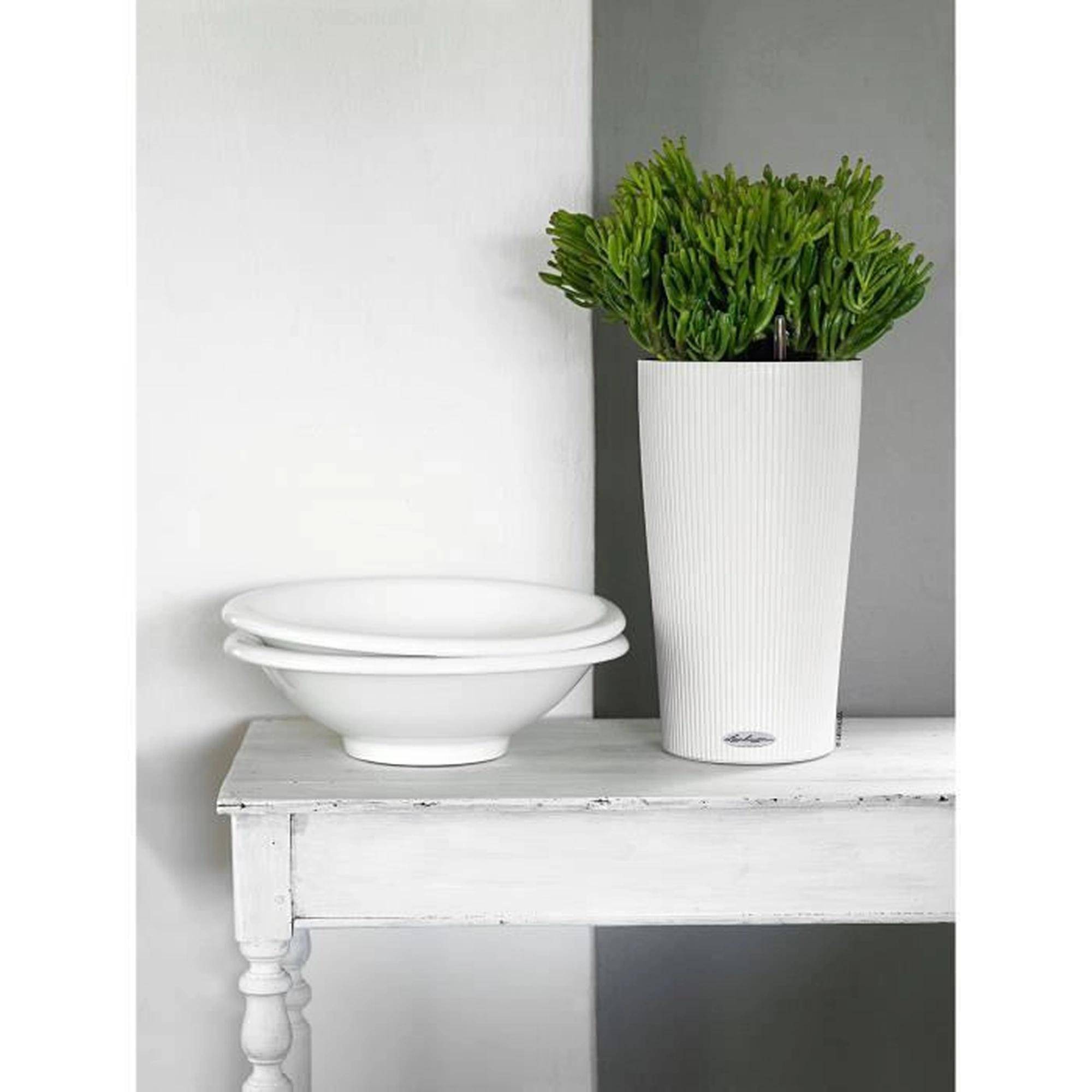 Pot rond Cilindro color plastique blanc Ø23xH.41 cm - Lechuza