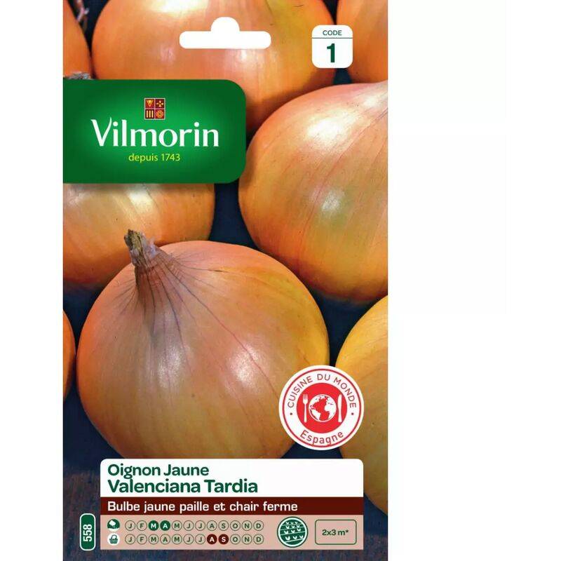Vilmorin - Oignon jaune Valenciana tardia série 1 sachet graines 5 g - Vilmorin