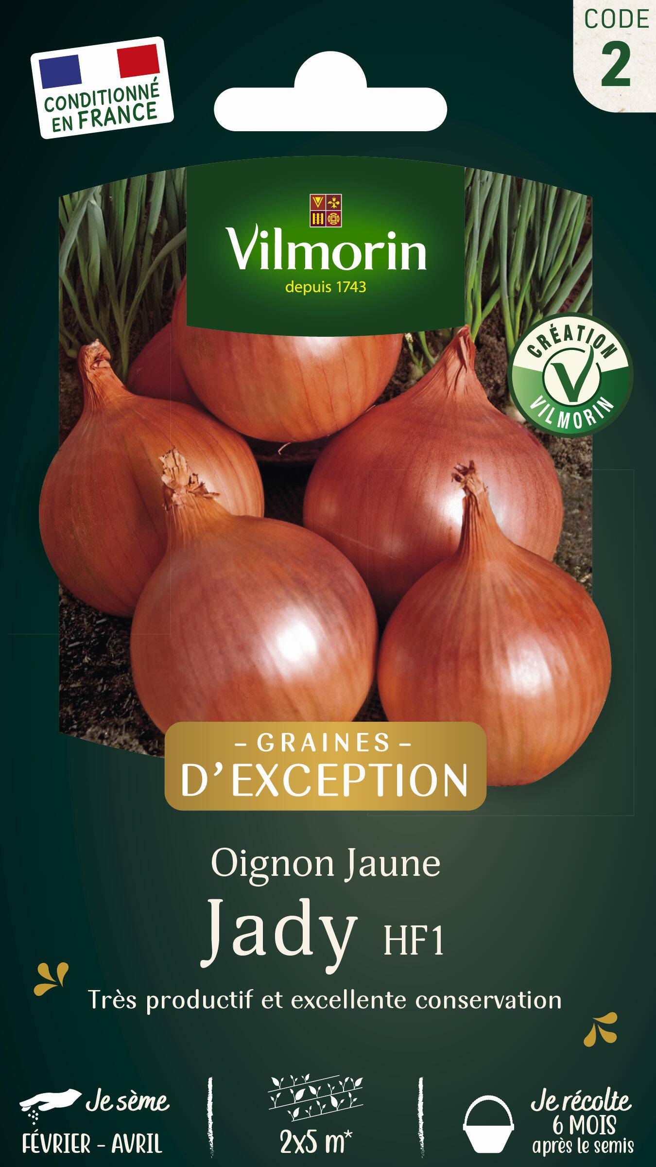Oignon jaune semences racine - Vilmorin 2 g - Image 2