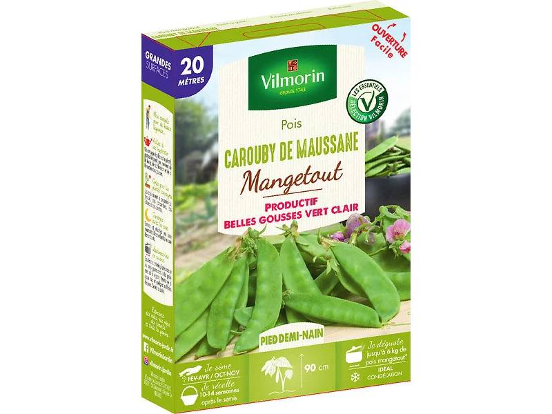 Vilmorin - Pois Carouby de Maussane série 20m sachet graines 176 g - Vilmorin