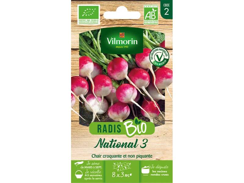 Vilmorin - Radis National 3 Bio série 2 sachet graines 8 g - Vilmorin - Image 3
