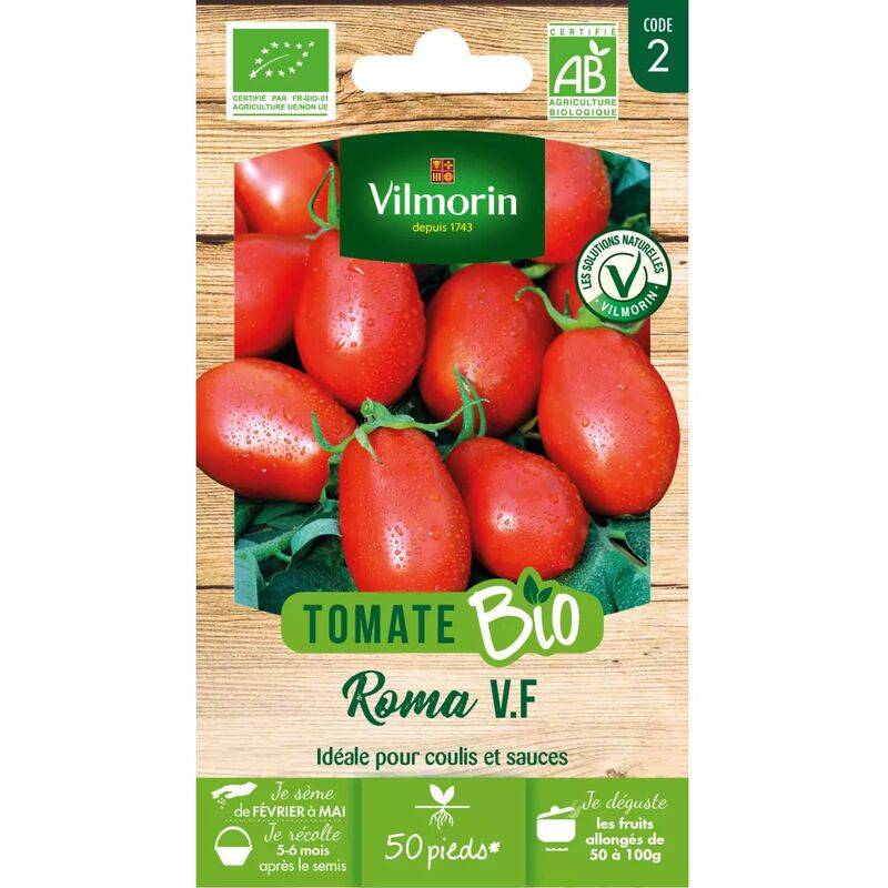 Vilmorin - Tomate Roma Bio série 2 sachet graines 0,5 g - Vilmorin - Image 1