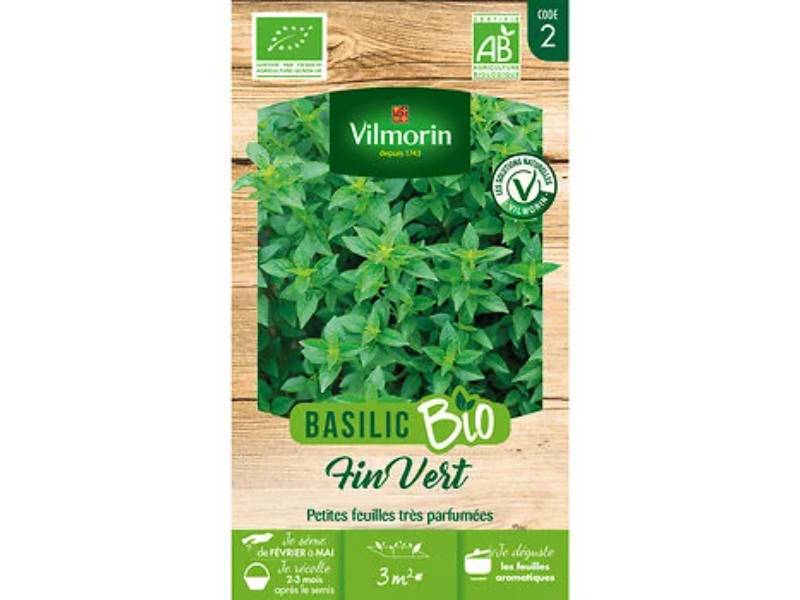 Vilmorin - Basilic Fin Vert Bio serie 2 sachet graines 1 g - Vilmorin - Image 3