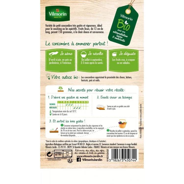 Concombre Picolino Snacking Bio - VILMORIN - Image 2