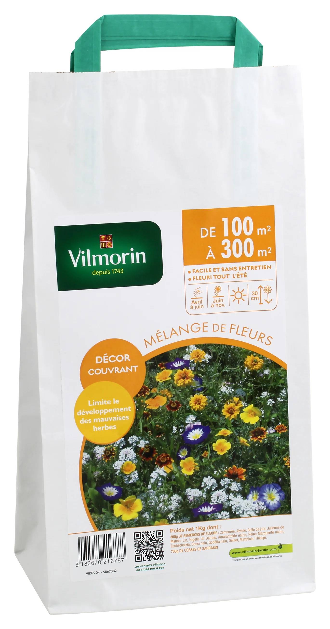 Sachet de graines Mélange fleurs Couvrant 100-300m² – VILMORIN - Image 1