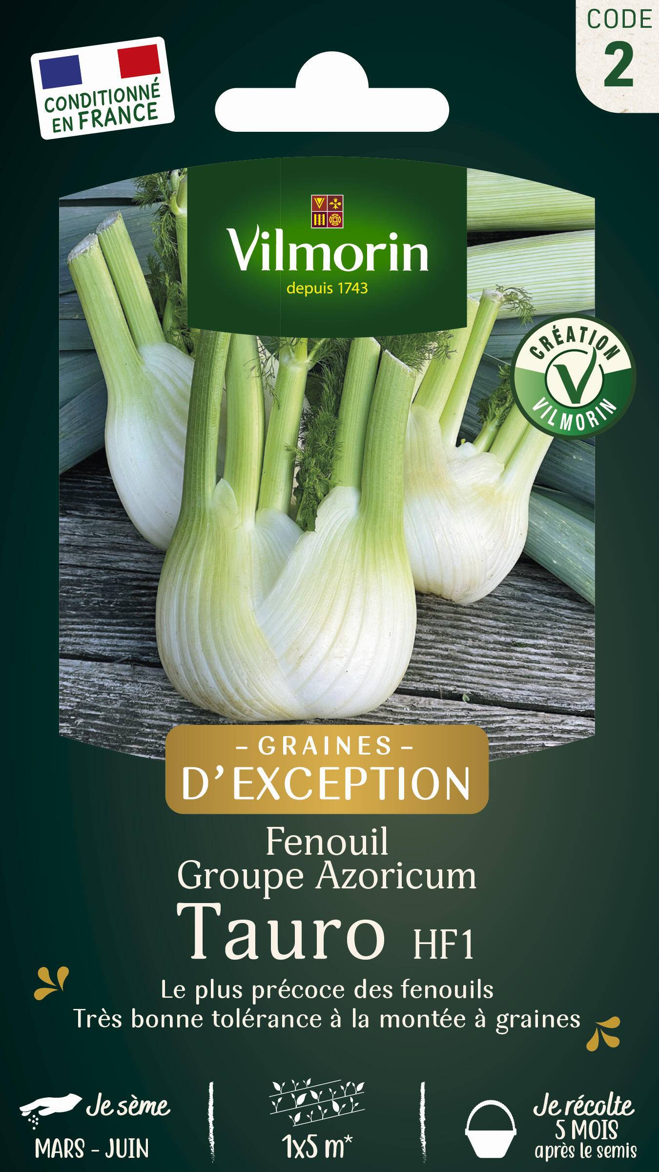 Vilmorin - Fenouil groupe azoricum tauro hf1 obtention série 2 sachet graines 0,7 g - Vilmorin - Image 2