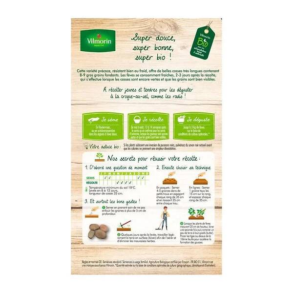 Vilmorin - Fève superagualdulce Bio série 20m sachet graines 210 g - Vilmorin - Image 5