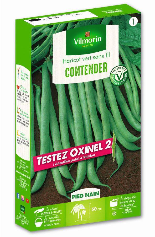 Vilmorin - Haricot Contender avec échantillon Oxinel 2 série 1 sachet graines 250 g - Vilmorin - Image 1