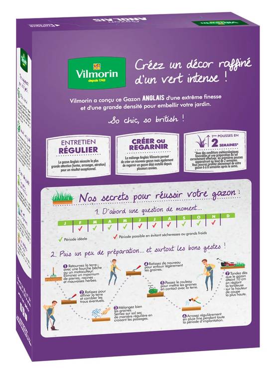 Vilmorin - Gazon Anglais Boîte 250g – VILMORIN - Image 3