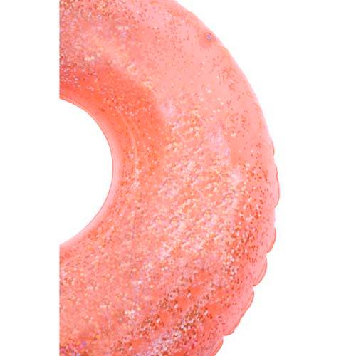 Sunnylife - Bouée anneau à paillettes orange néon en pvc Ø.110 cm - Image 2