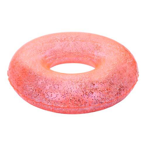 Sunnylife - Bouée anneau à paillettes orange néon en pvc Ø.110 cm - Imagen 3