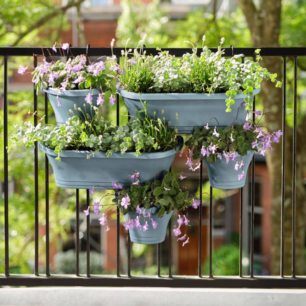 Jardinera doble suspendida azul vintage Corsica - Elho