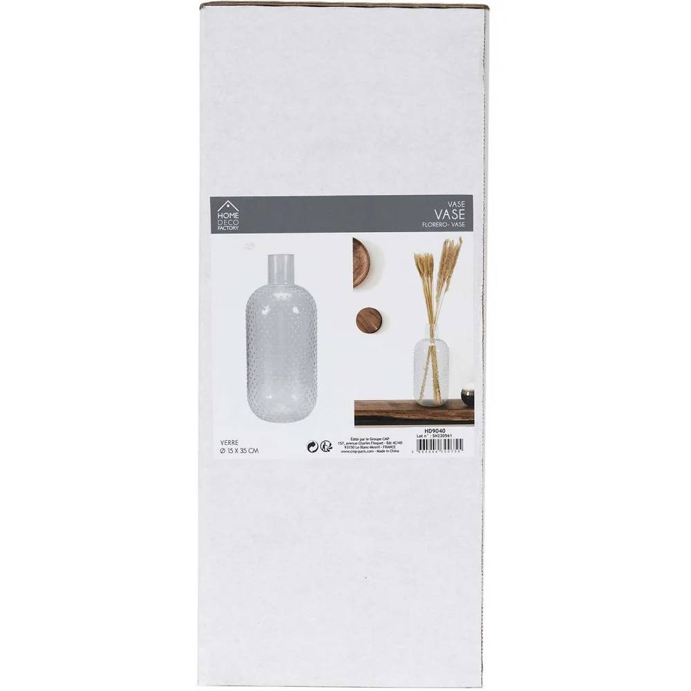 Vase Bulle Verre Transparent Ø 15 cm H 35 cm – THE HOME DECO FACTORY - Image 2